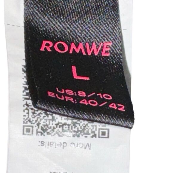 Solid Black Button Down Wide Sleeve Blouse Deep V Neck size L 8/10 stretchy - Picture 6 of 12